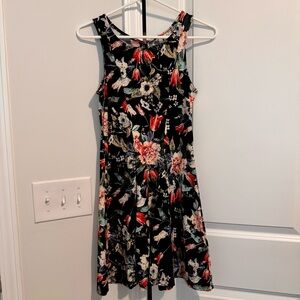 Mudd Sleeveless Floral Fit And Flare Pleated Dress